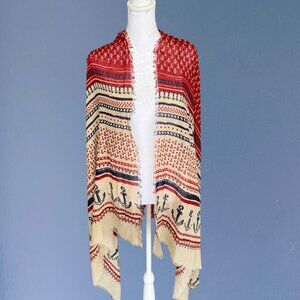 *VINTAGE* Nautical Anchor Wrap/Scarf I Coastal Grandma